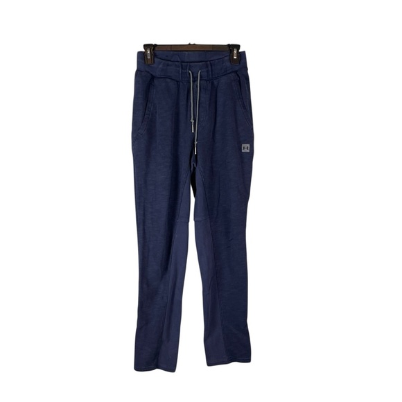 Under Armour Fitted Navy Blue Sweatpants Men’s Medium Joggers Drawstring Waist - Picture 1 of 5